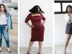 model pakaian yang gemuk terlihat ramping