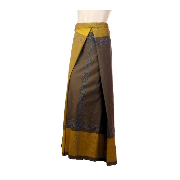 Traditional Male Indonesian Sarong Wood Gold Grey