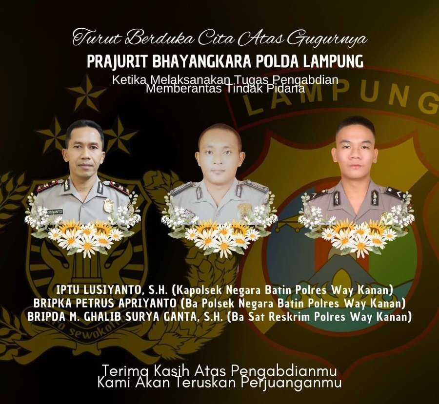 TIGA POLISI GUGUR