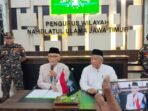 KH Miftachul Ahyar saat melakukan jumpa pers (Sugiantoro)