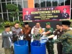 Pemusnahan barang bukti Operasi Pekat Semeru 2026 di Polres Gresik.