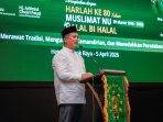 Gubernur NTB Lalu Muhammad Iqbal memberikan sambutan dalam acara Muslimat NU di Mataram.