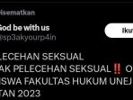 Unggahan akun media sosial X @God_be_with_us. (Ist)
