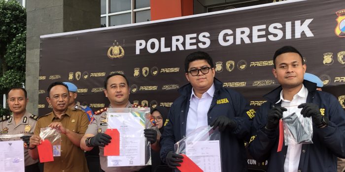 Pers rilis di Mapolres Gresik.