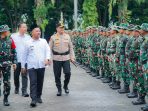 Bupati Gresik Fandi Akhmad Yani didampingi Wabup Asluchul Alif, Dandim 0817 Letkol Inf. Fadly Subur Karamaha dan Kapolres AKBP Ramadhan Nasution saat pembukaan TMMD ke-128.