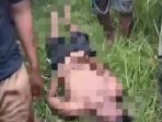 Korban usai dievakuasi oleh warga dan Polisi. (Foto: Ist)