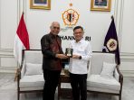 Gubernur Lemhannas RI Ace Hasan Syadzily menerima jajaran Pengurus PWI Pusat yang dipimpin Ketua Umum PWI Pusat Munir Akmad di Jakarta