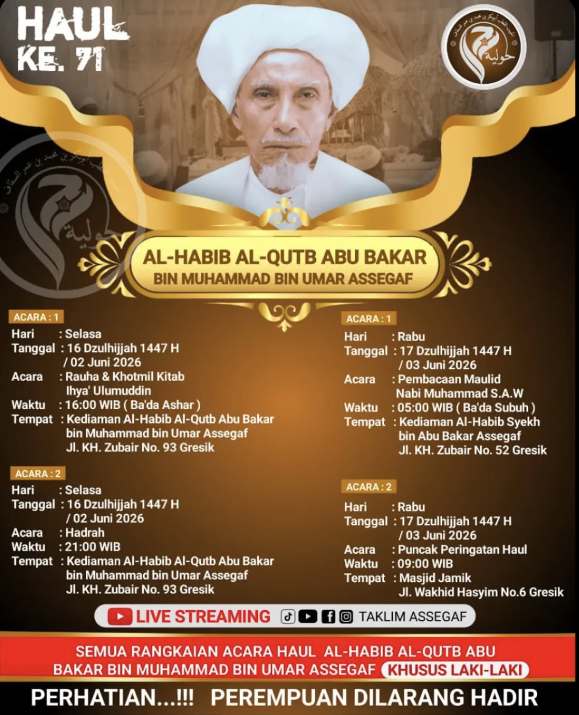 Haul ke-71 Habib Abu Bakar Assegaf.