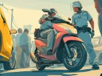 Ilustrasi pelaku curanmor ditangkap saat macet. Ilustrasi pelaku curanmor ditangkap saat macet.