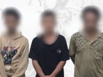 Ketiga residivis terduga pelaku bersama barang bukti diamankan di Mapolresta Mataram.