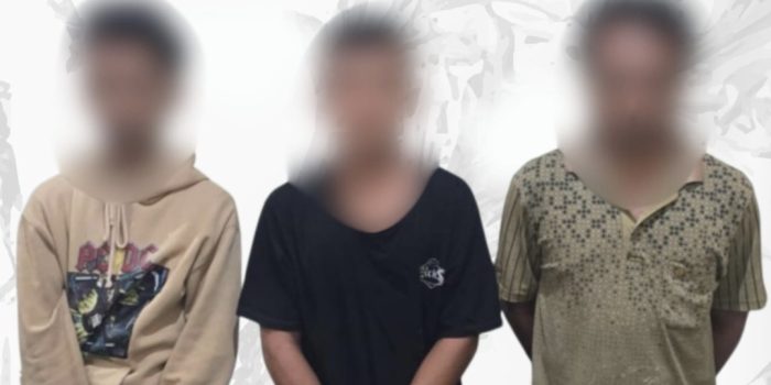 Ketiga residivis terduga pelaku bersama barang bukti diamankan di Mapolresta Mataram.
