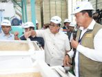 Pimpinan VII BPK RI Slamet Edy Purnomo bersama Direktur Utama Bulog Letjen TNI (Purn) Ahmad Rizal Ramdhani ke Kabupaten Karawang, Jawa Barat,