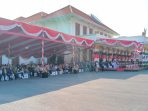Suasana Upacara peringatan Hari Lahir Pancasila di Gedung Negara Grahadi Surabaya. (Sugiantoro)