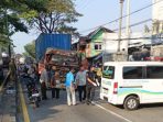Kondisi truk kontainer yang memicu tabrakan beruntun.