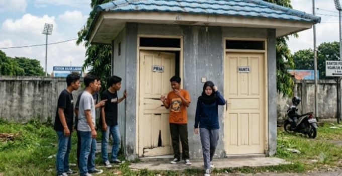 Ilustrasi penggerebegan 2 pelajar SMP berduaan di dalam toilet stadion Anjuk Ladang Nganjuk