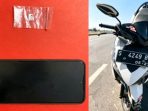 Barang bukti sabu seberat 0,57 gram beserta sarana transaksi yang berhasil disita Satresnarkoba Polres Nganjuk