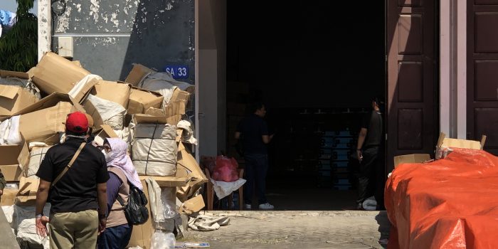 Gudang di Prambanan Bizland yang diduga menjadi tempat penyimpanan narkotika jenis bunga/kuncup canabinoid. (Foto: Andika DP)