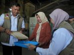 Dirut Bulog Ahmad Rizal Ramdhani mengecek kualitas beras CBP di Demak.