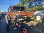 Truk naas tabrak sepeda motor