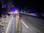 laka bwi Polisi saat melakukan olah TKP
