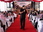 nganjuk Wakil Bupati Nganjuk, Trihandy Cahyo Saputro saat sesi diskusi interaktif dalam agenda Sosialisasi Wawasan Kebangsaan di Kawasan Wisata Lumban Kweden (WLK) Ngetos.