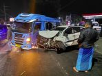 IMG-20260807-WA0006 TKP kecelakaan yang melibatkan Toyota Rush dan Isuzu Elf di Jalan Raya Desa Tambakrejo.(istimewa)
