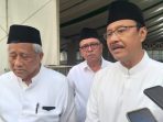 Ketua Organizing Committee (OC) Muktamar ke-35 NU, Saifullah Yusuf atau Gus Ipul saat memberikan keterangan.(teguh)