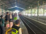 Situasi di stasiun kereta api Jombang.(teguh)