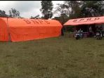 Posko tim gabungan yang berada di lapangan Kaliandra Prigen