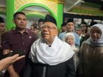 KH Ma’ruf Amin saat diwawancarai usai berziarah ke makam KH Abdul Wahab Chasbullah di Tambakberas, Jombang. (istimewa)