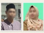 Perangkat desa S dan TW yang digerebek warga di Kantor Desa Putatlor, Kecamatan Menganti, Gresik.