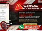 nganjuk Tangkapan layar nomor telepon palsu yang mencatut dan mengatasnamakan pejabat Kejari Nganjuk guna mengelabui masyarakat.